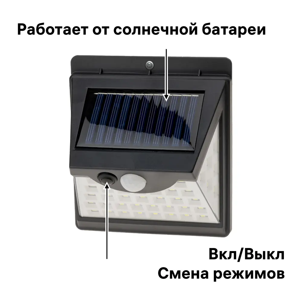 Светильник светодиодный уличный Duwi Solar LED на солнечных батареях 8Вт 6500К 330Лм IP65 датчик движения черный STLM-2157102 - Вид №7