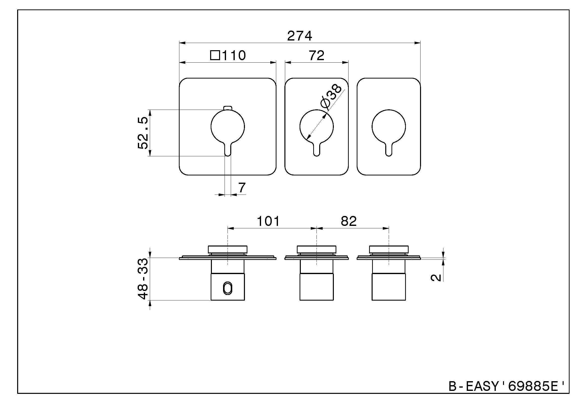 Термостатический встраиваемый смеситель для душа Newform B-EASY ARCH-00077575 - Вид №2