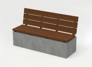 CO33 Бетонная скамья со спинкой Angulus Gb3.r3