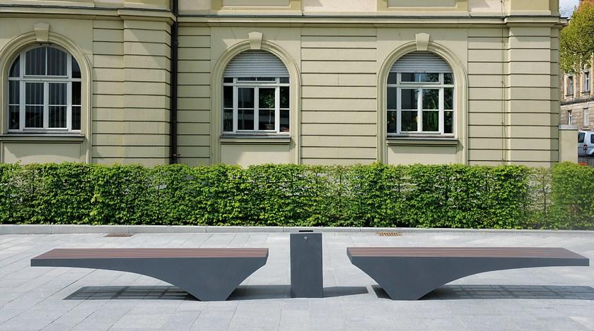 BENKERT BANKE Скамейка из нержавеющей стали и пэт без спинки Comfony sun-id-1415336 - Вид №4