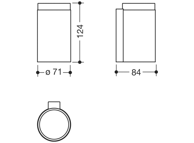 900.04.00040 Стеклянная кружка с держателем HEWI System 900 - Вид №1