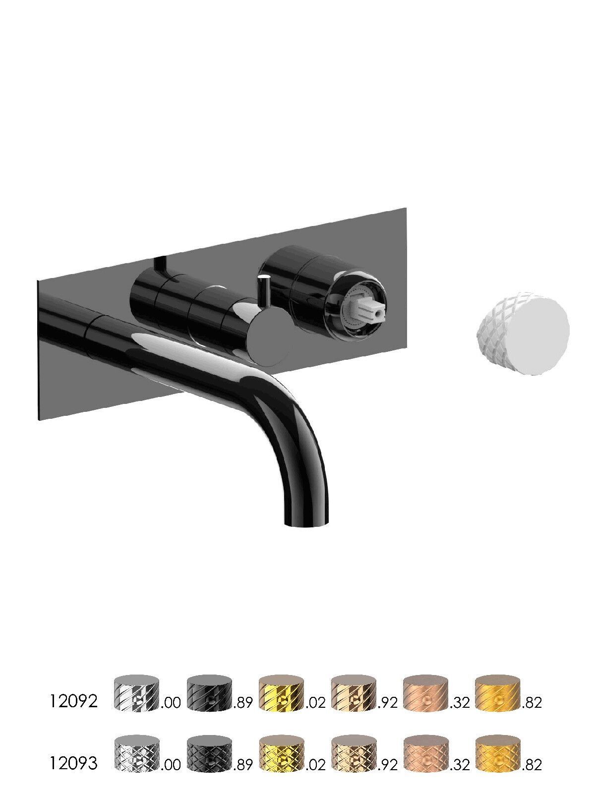 Настенный смеситель для ванны с 3 отверстиями и переключателем Rubinetterie Frattini отдельная эстетика ARCH-00148430 - Вид №5