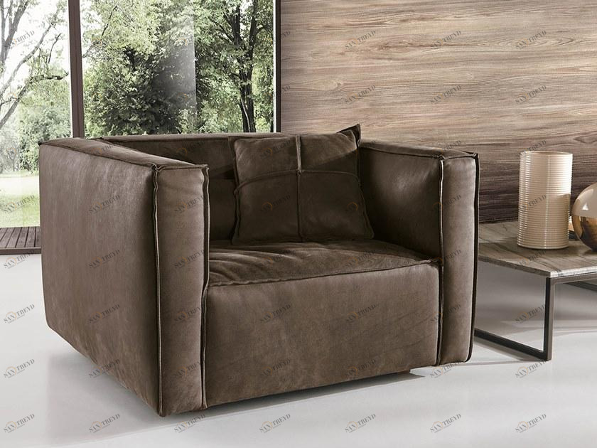 Max Divani Кожаное кресло с подлокотниками Ida sun-id-1510500