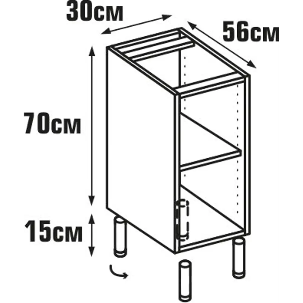 Каркас напольный 30x70x56 см, ЛДСП, цвет белый 18793256 STLM-2120112 DELINIA  - Вид №5