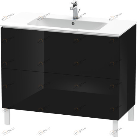 LC662704040 L-Cube Тумбочка напольная Черный глянцевый лак Duravit