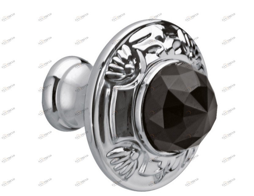 0Z5747.BN0.50 Ручка корпуса диаметром 38 мм с черным кристаллом Swarovski Яркий хром Mestre 