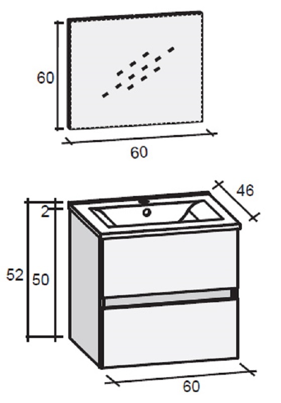 FPO060DP0S01 Комплект мебели Riho Porto Santreyd - Вид №2