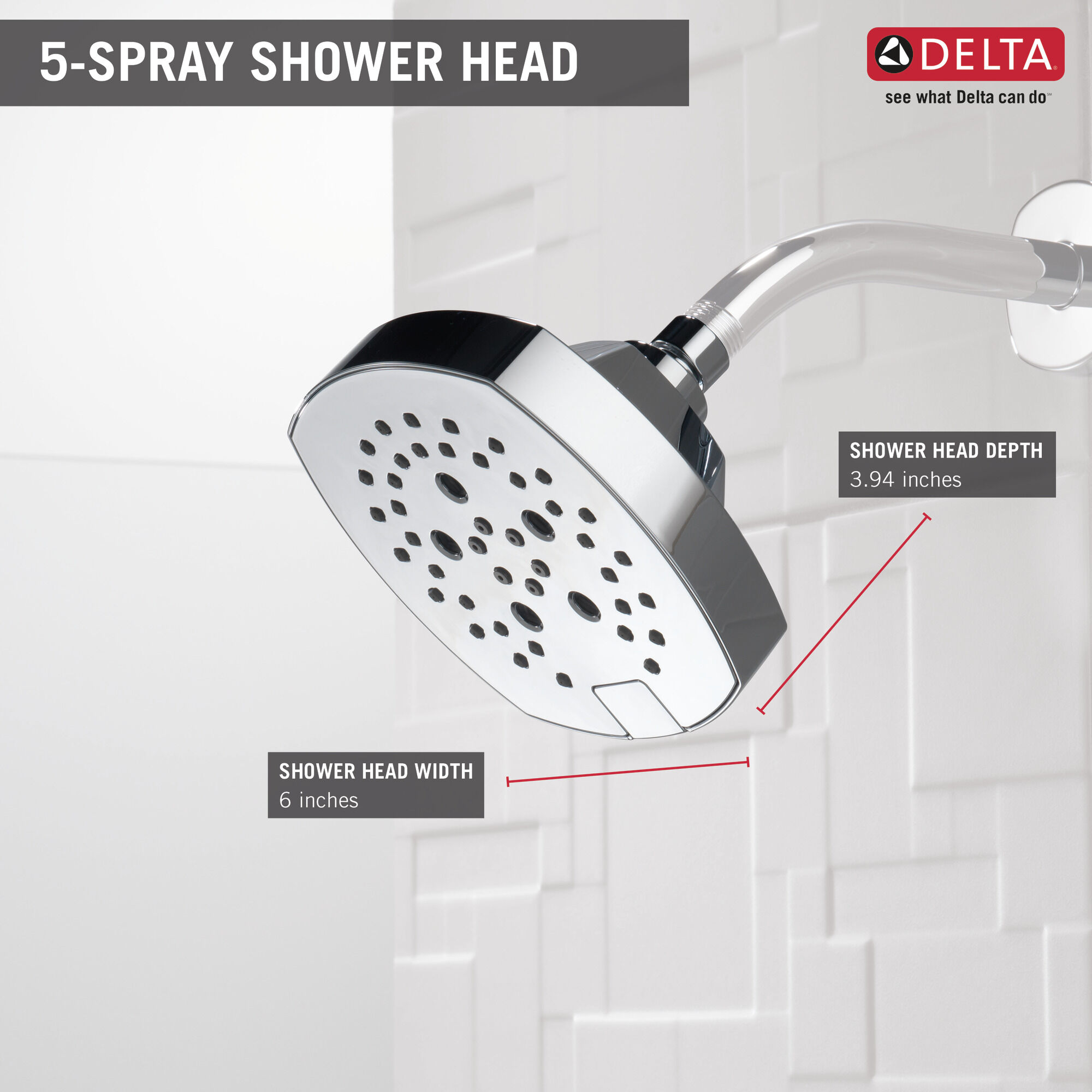 52663-RB Насадка для душа H2Okinetic с 5 настройками Delta Faucet Universal Showering Венецианская бронза  - Вид №5