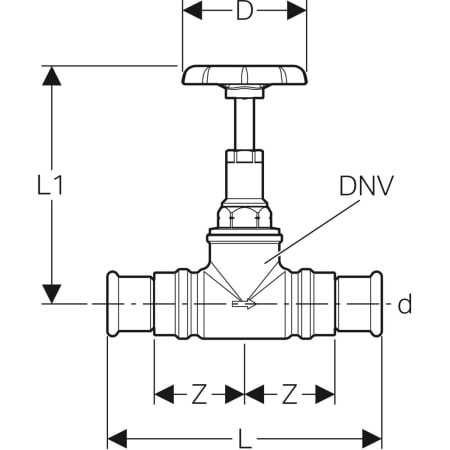 94863 Запорный вентиль Geberit Mapress прямой Geberit  - Вид №2