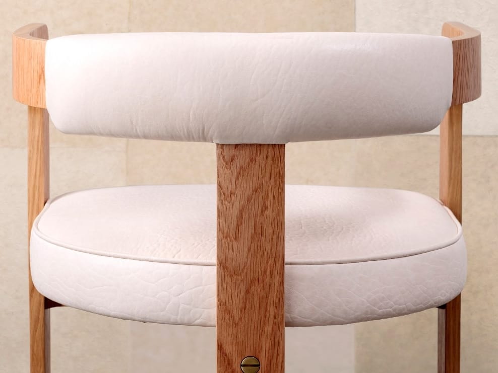 Деревянный мягкий барный стул с подставкой для ног Kelly Wearstler ZUMA ARCH-00113033 - Вид №4