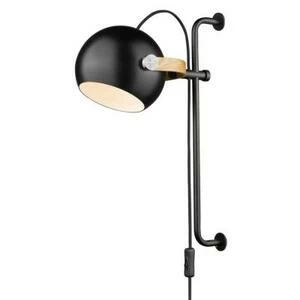 Светильник настенный D.C long, Ø18, черный/дуб