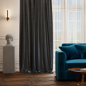 Дизайнерская штора Марио 200x260 см графит с эффектом затемнения 88013986