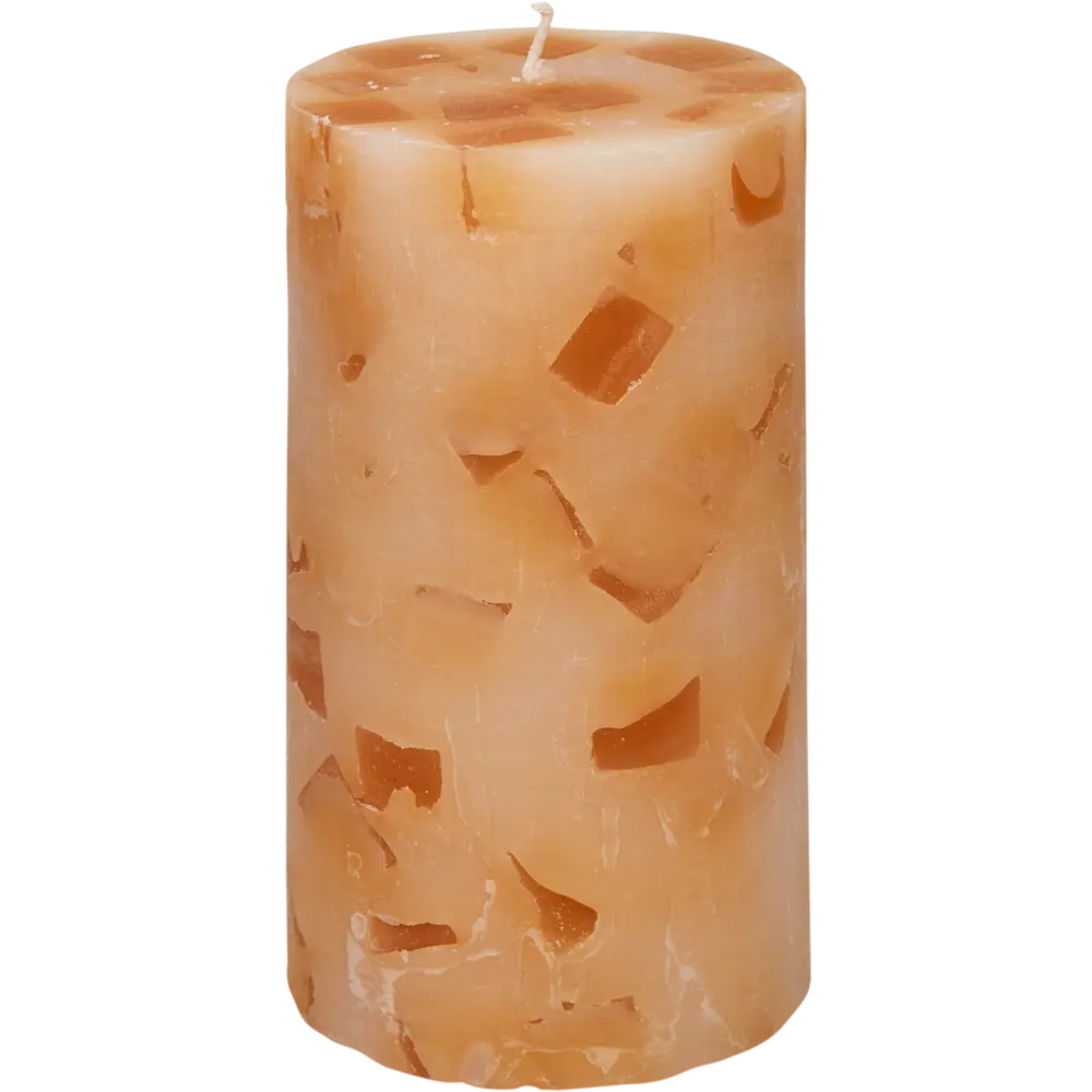 89369071 Свеча столбик ароматизированная Сандал бело-коричневая 13 см STLM-0818779 Santreyd 