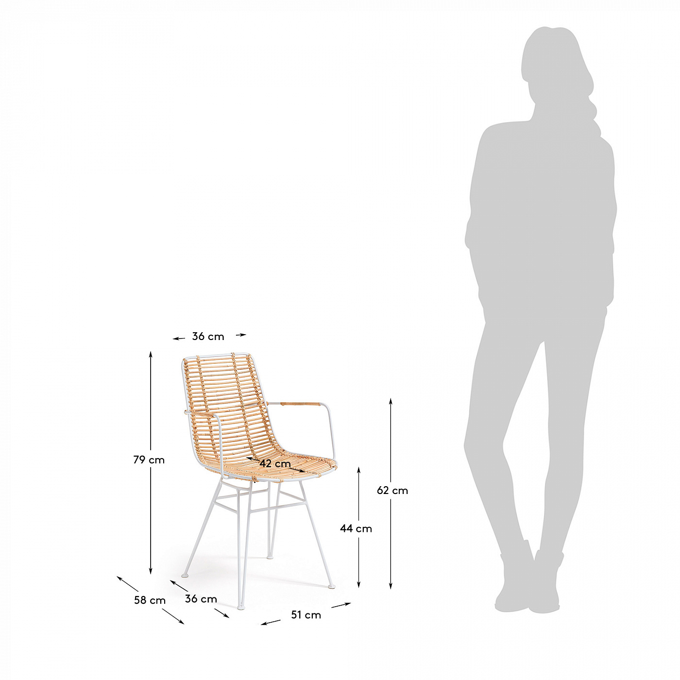 045444 Кресло Ashanti белое La Forma Tishana  - Вид №1