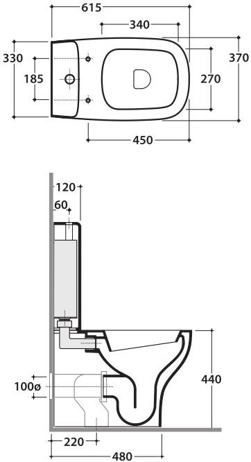 Ge004.bi Компакт унитаз с бачком Белый Ceramica Globo Genesis Италия - Вид №2