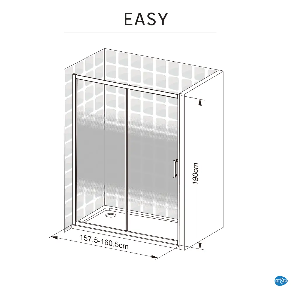 Комплект стекол для раздвижной душевой двери Sensea Easy 160 см стекло с шелкографией, цвет профиля на выбор 83631085 STLM-2066253 - Вид №32