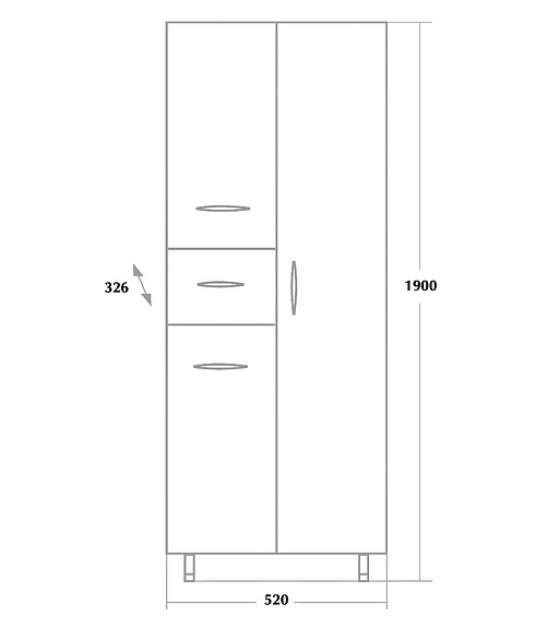 Пенал Onika МОДЕРН с 1 ящиком 52 17 (с корзиной) левый МОДЕРН ОНИКА 231913 - Вид №1