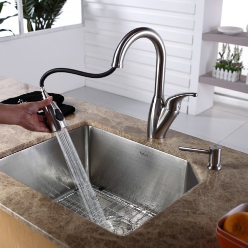 KHU121-23-KPF2121-KSD33BN Накладная раковина на столешницу  прямоугольная Krausru  - Вид №5