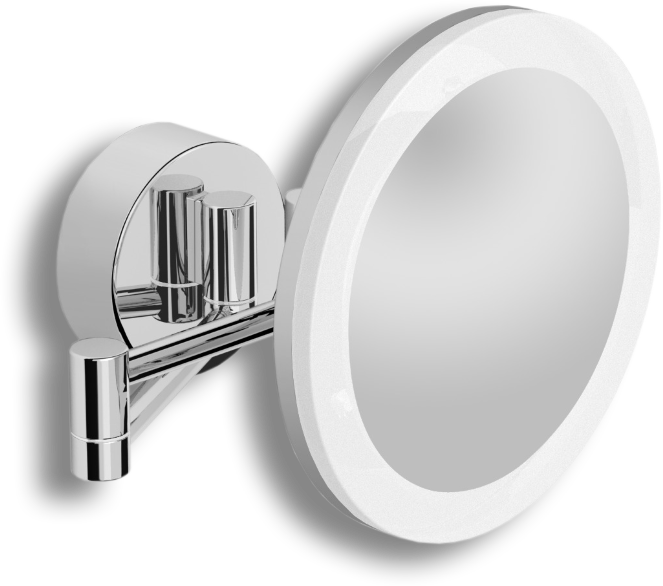 71785 Зеркало подвесное поворотное трехкратное увеличение с подсветкой кабель в стене цвет хром LANGBERGER ALSTER