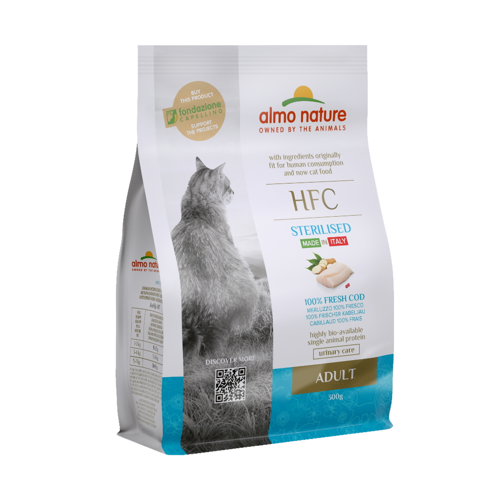 ПР0059798 Корм для кошек Adult Sterilized Cod для стерилизованных свежая треска сух. 300г Almo Nature 