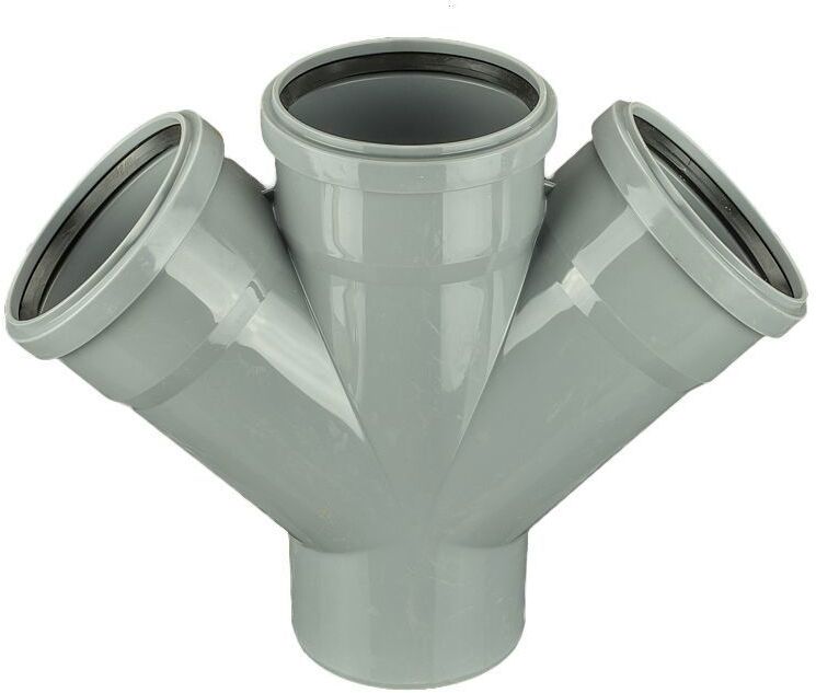 81952626 Крестовина одноплоскостная Ø 110x110x110/45° полипропилен STLM-0014897 ПОЛИТРОН