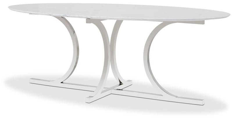 Stylish Club Овальный обеденный стол из мрамора и стали калакатта Bridge Scf.b11 - Вид №1