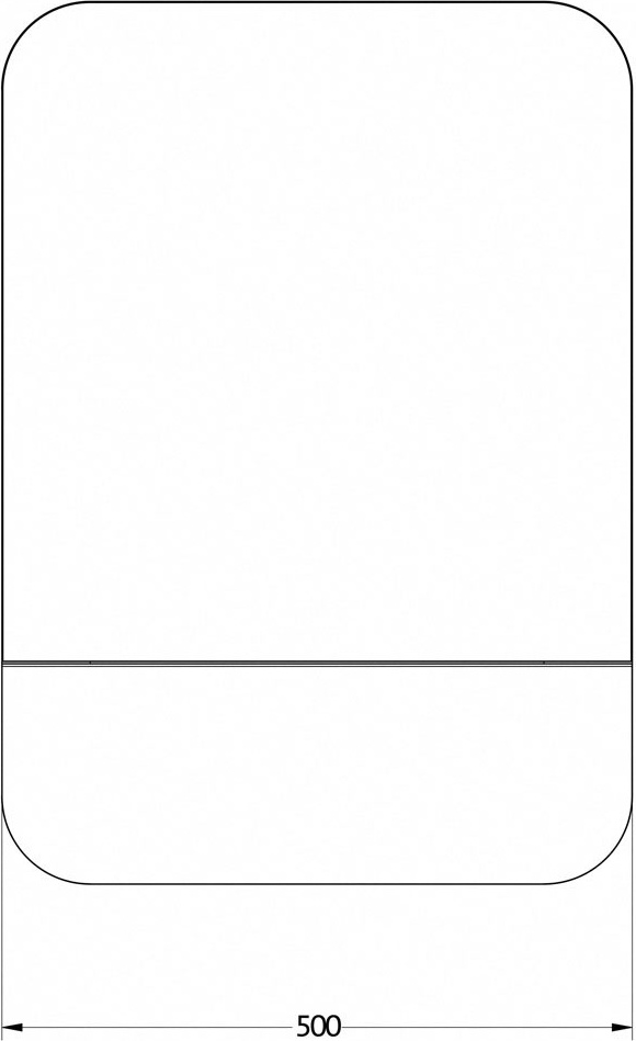 BY 0551 Зеркало с металлической полкой 50 cm EVOFORM Shadow - Вид №1