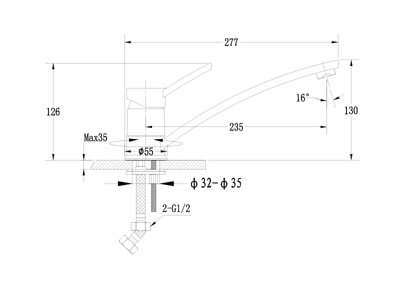 Кухонный смеситель 17240048 черный GranFest Ewigstein - Вид №1