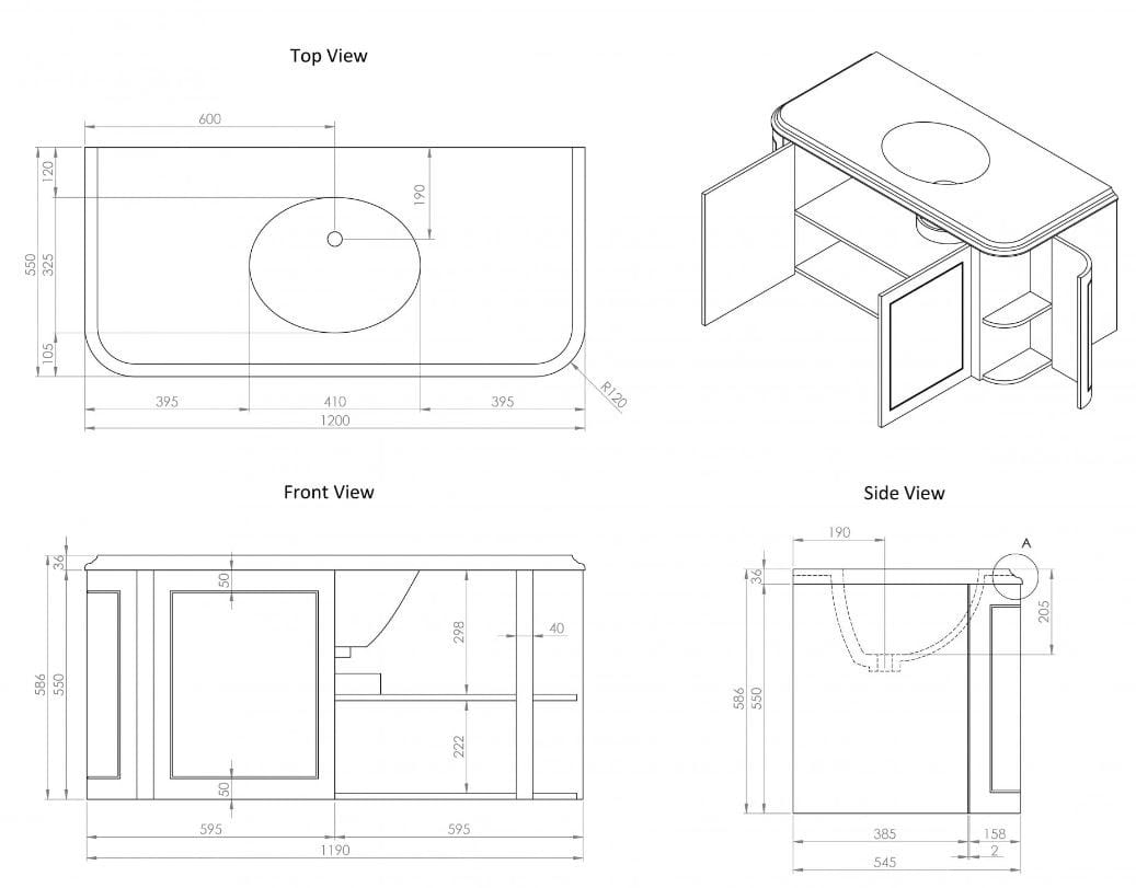 Деревянный подвесной шкаф с одной раковиной с дверцами LUSSO CHARSLEY ARCH-00052715 - Вид №29