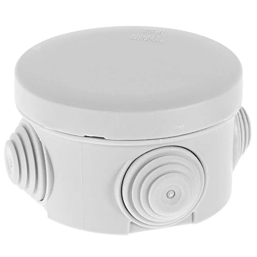 Распределительная коробка открытая Systeme Electric D65x45 мм 4 ввода IP55 цвет серый IMT350931 STLM-2091062