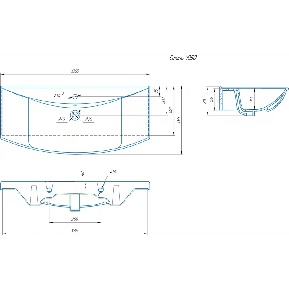 KIROVIT Стиль - керамическая раковина с расширенными панелями 17071489 Сталь STLM-0007447 - Вид №4
