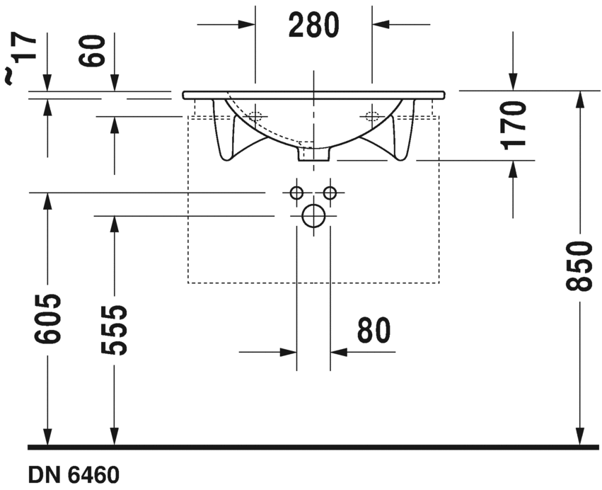 0499630000 Подвесная раковина настенная овальная Duravit Darling New - Вид №2