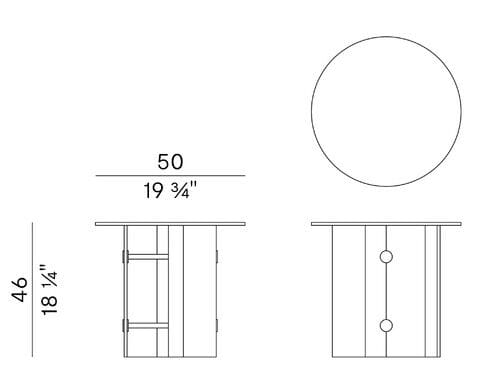 Стеклянный круглый журнальный столик Potocco Double L Glaze ARCH-00049467 - Вид №2