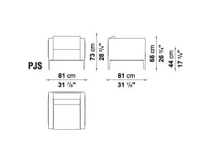 Тканевое кресло с подлокотниками B&B Italia Project Жан 2013 ARCH-00128439 - Вид №3