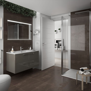 23280 SALGAR Мебель для умывальника FUSSION CHROME 1000 2 ящика GLOSS TAUPE 997 x 540 x 450 мм Глянцево-серо-коричневый