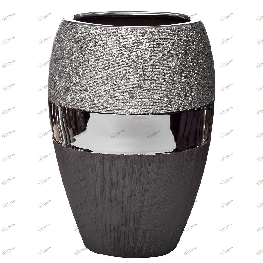 Ваза керамическая серая Trio 28 см GARDA DECOR - 045396 Серый 