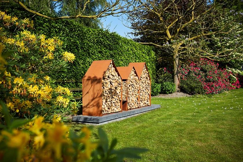 RB73 Подставка для бревен из стали Corten ™  Rb-1600  - Вид №4