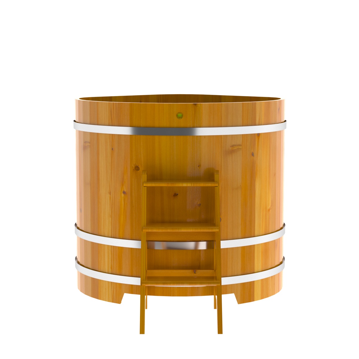 2314 Купель угловая из лиственницы Рустик 1,19х1,19х1,2 натуральная Alyarus  - Вид №4