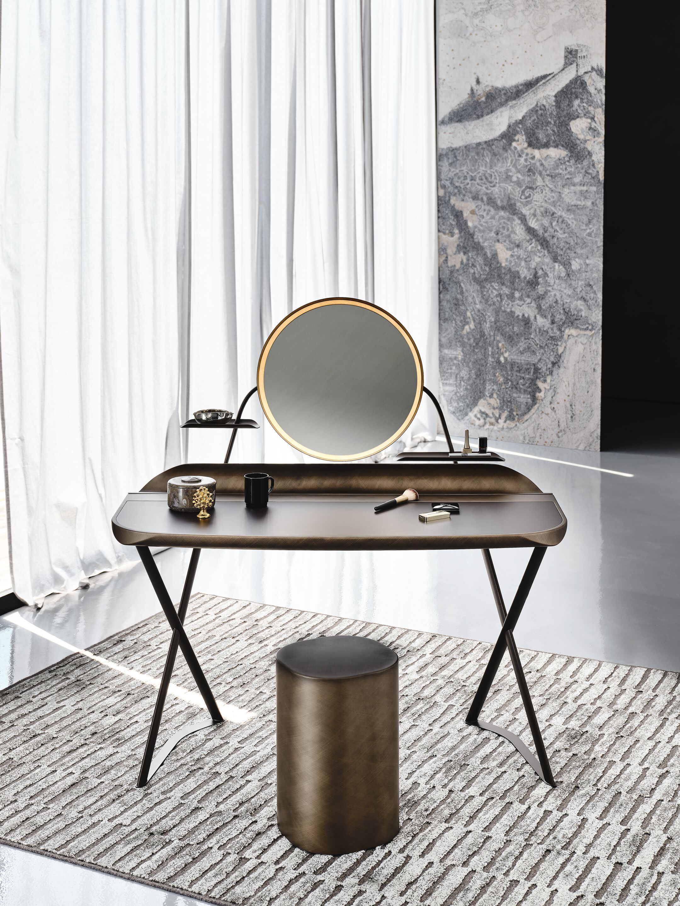 Туалетный шкаф из стали и кожи Cattelan italia Cocoon ARCH-00116560 - Вид №1