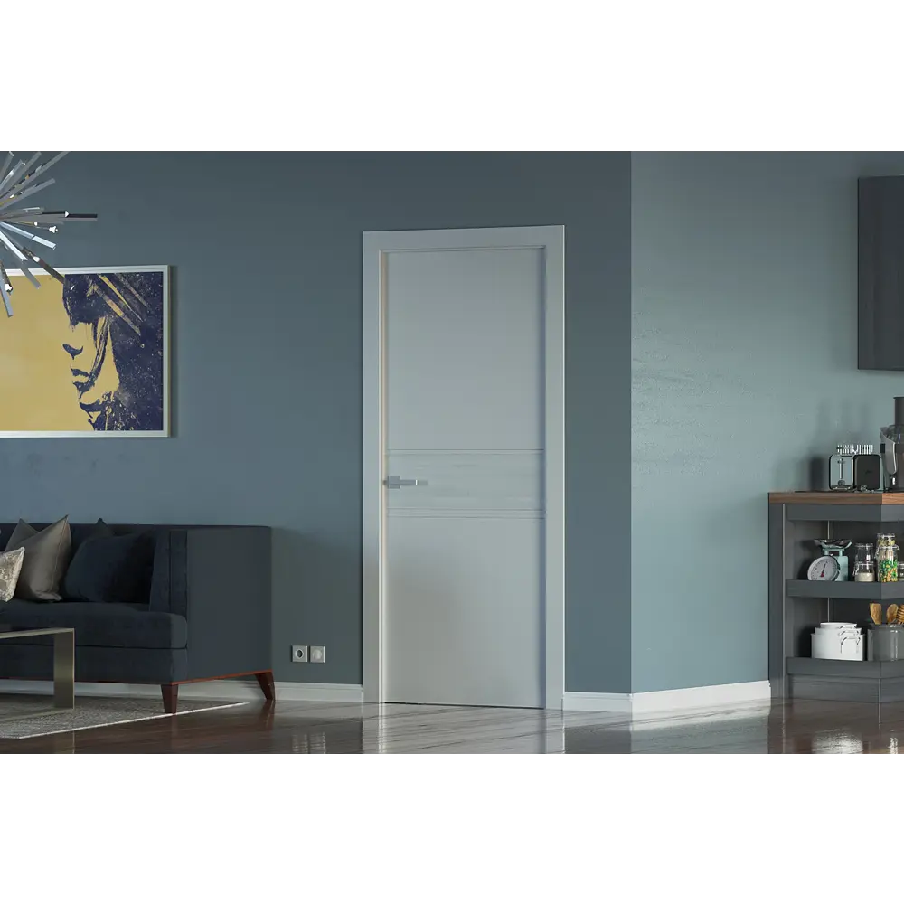 Дверь межкомнатная глухая Твинвуд2 эмаль серый 2100x800 мм BELWOODDOORS STLM-2197682 - Вид №1