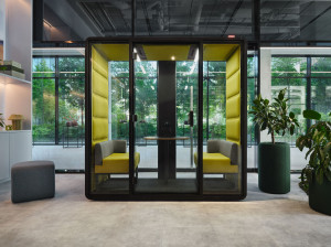 Многосторонняя акустическая офисная кабина со встроенным освещением