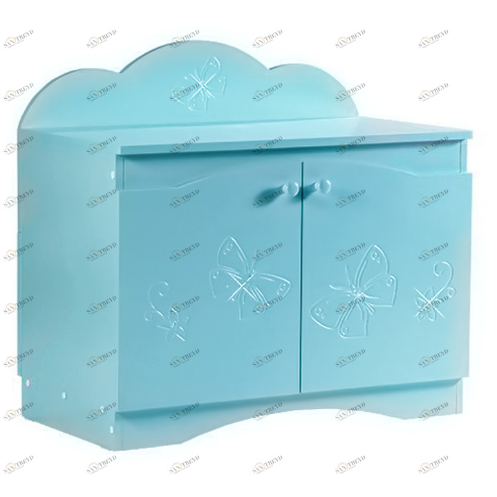 Тумба для игрушек Baby Sleep "Бабочки" со стразами тиффани ФАБРИКА ЛЕЛЬ  338517 Голубой Santreyd 
