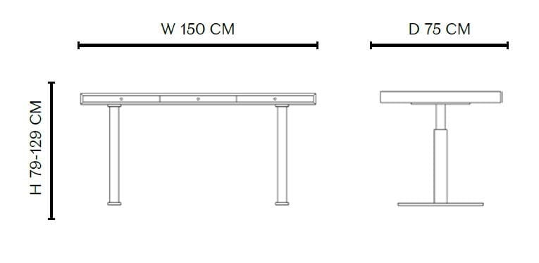 Регулируемый по высоте стол из МДФ с ящиками NORR11 JFK OFFICE ARCH-00032809 - Вид №5