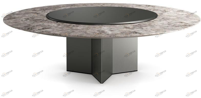 Gallotti&Radice Круглый стол с мраморной столешницей и вращающимся подносом sun-id-1469223