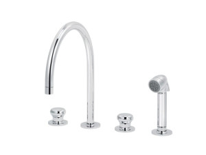 Смеситель для кухни на столешнице со съемным ручным душем