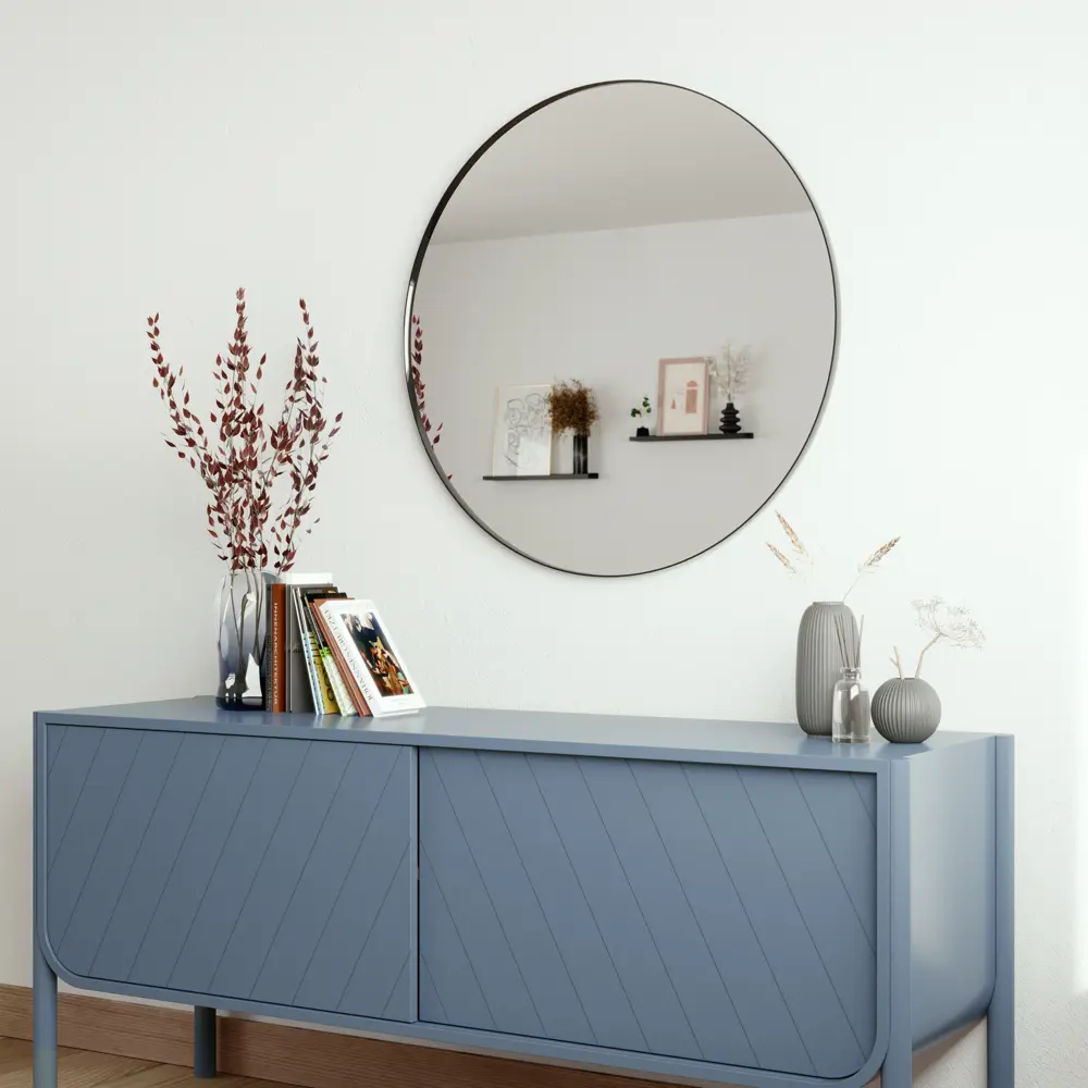 Зеркало декоративное KREAFORTA Focale круглое D81 см металл цвет черный 89451071 STLM-2135043  - Вид №4