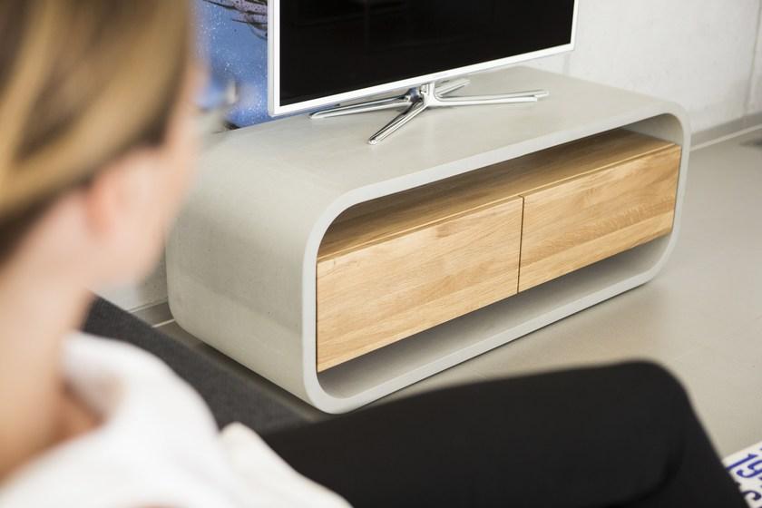 CO33 Тумба под ТВ с ящиками из бетона и дуба Opus O120sh - Вид №5