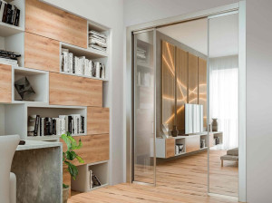 Раздвижные стеклянные двери с косяками