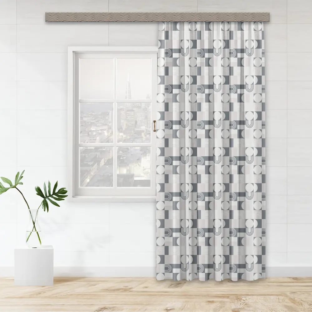 Штора на ленте Абстракция 160x260 см цвет серый WITERRA STLM-2011716 - Вид №4