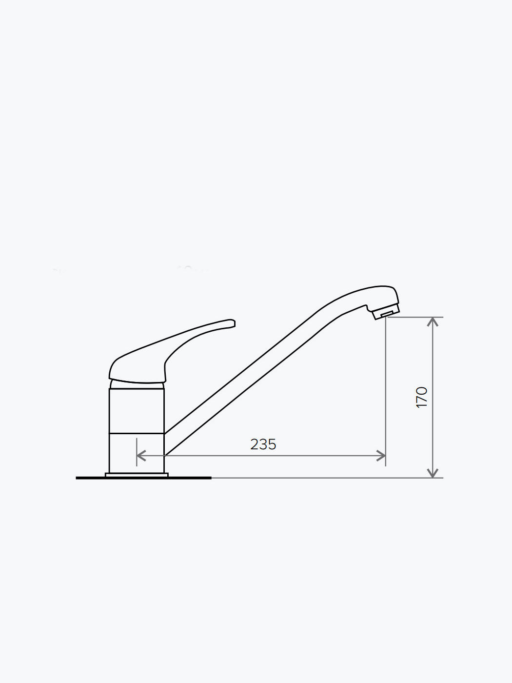726316 Смеситель кухонный "Низкий" в тон мойки Polygran  - Вид №1